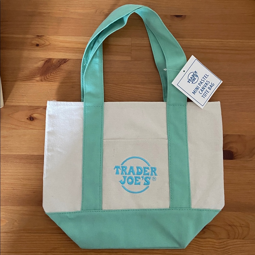Trader Joe’s Mini Pastel Canvas Tote Bag - Picture 4 of 7